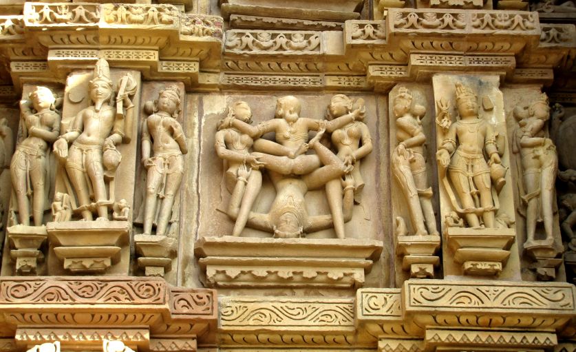 Tantra scene from the Kandariya Mahadeva temple at Khajuraho